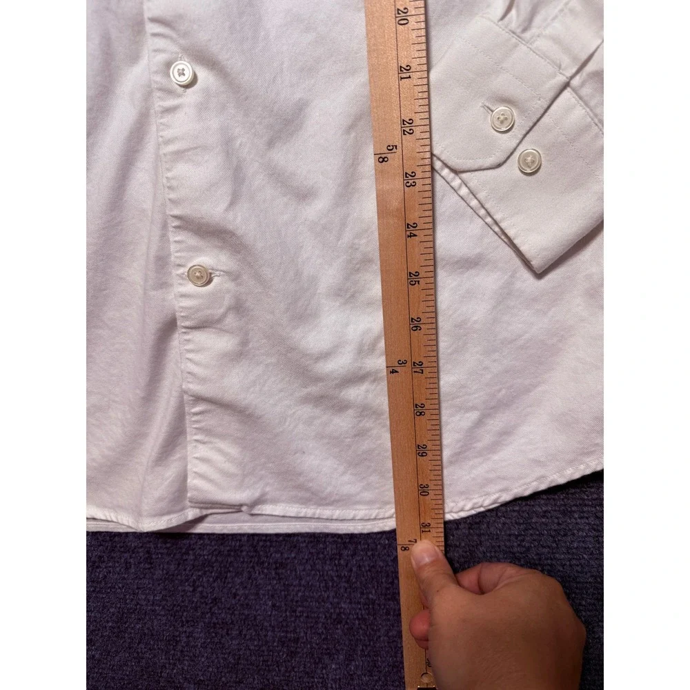 Banana Republic Dress Shirt Men Large White Excellent Slim Fit Wrinkle Resistant